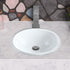 Hand Hammered Aluminum 17 inch Oval Drop In Bathroom Sink - White